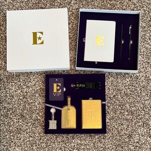 ELTON JOHN VIP Merchandise Package Gold Stationery and Travel Set